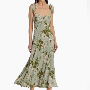 Reformation Nadira Dress - Tea Party Green Floral Sz 4